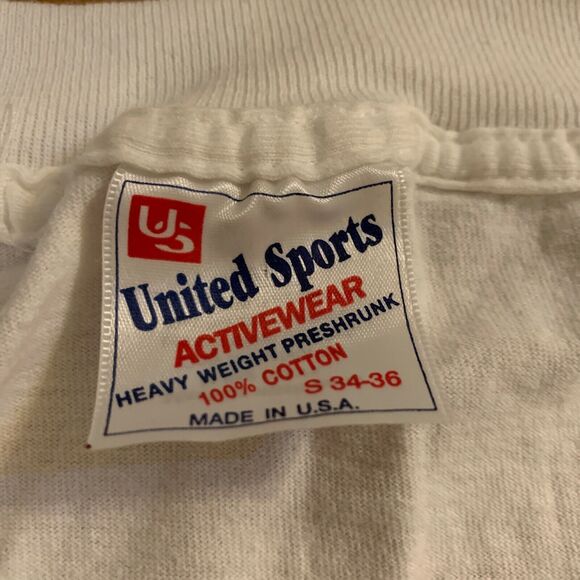 Vintage United Sports Activewear Mens White Graphic Print Pullover T Shirt Small - Picture 4 of 4